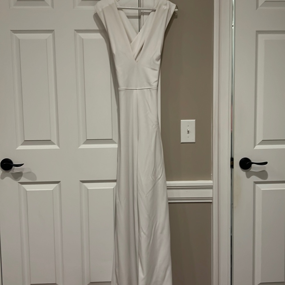 White V Neck Jumpsuit